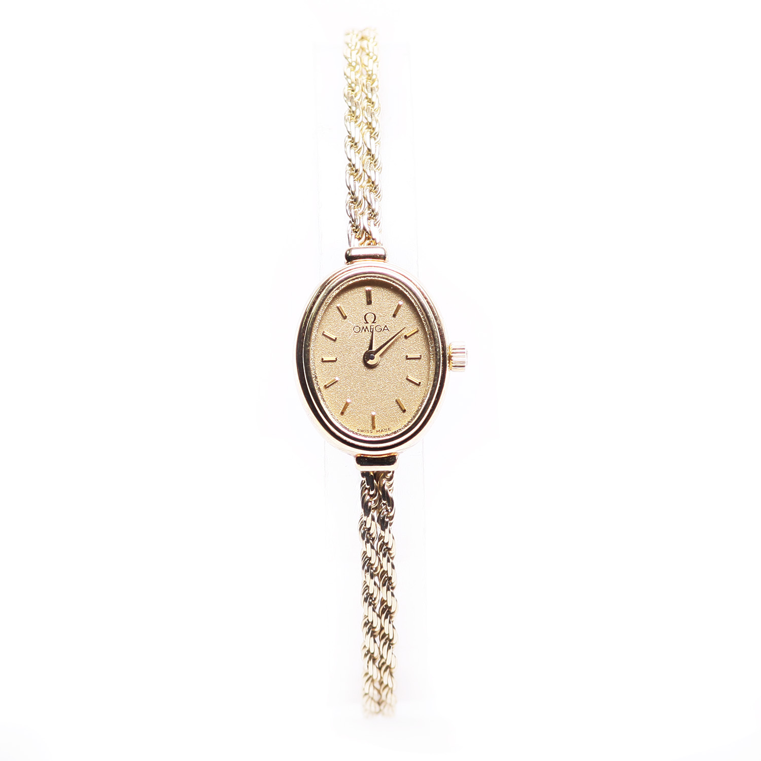 Omega Vintage 14kt Gold Rope Band Quartz Watch | eBay