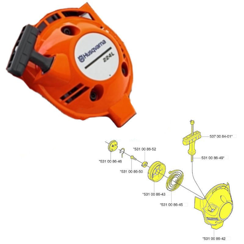 Husqvarna 531008641 OEM Line Trimmer Recoil Starter Assembly Fits 224L