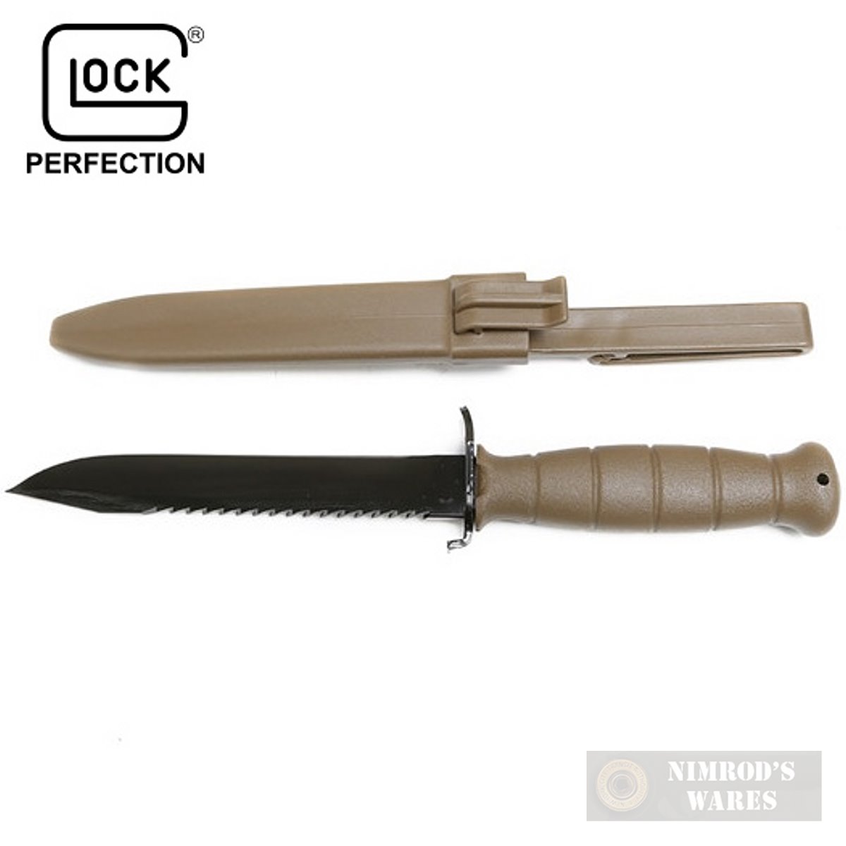 Glock FIELD KNIFE w/ SAW 6.5" + SHEATH FDE Survival Tactical KD039179-img-0