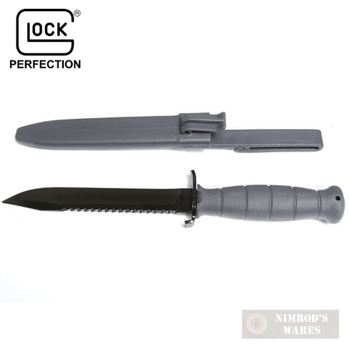 Glock FIELD KNIFE w/ SAW 6.5" + SHEATH GRY Survival Tactical KG039180-img-0