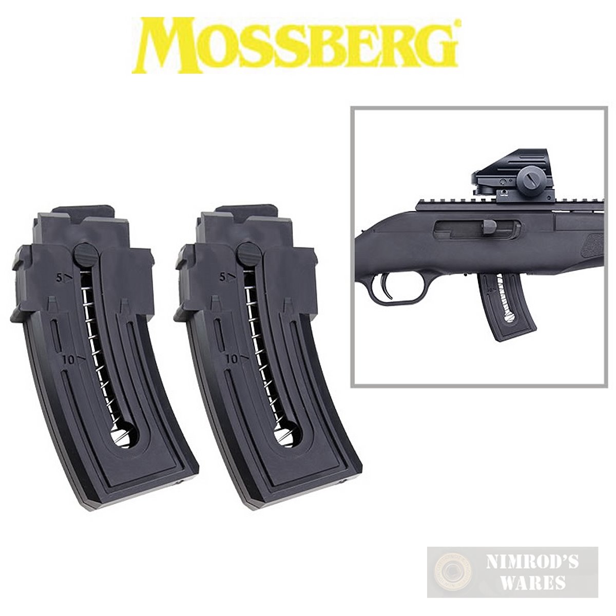 TWO Mossberg BLAZE and BLAZE 47 .22 LR 10 Round MAGAZINES 95135-img-0