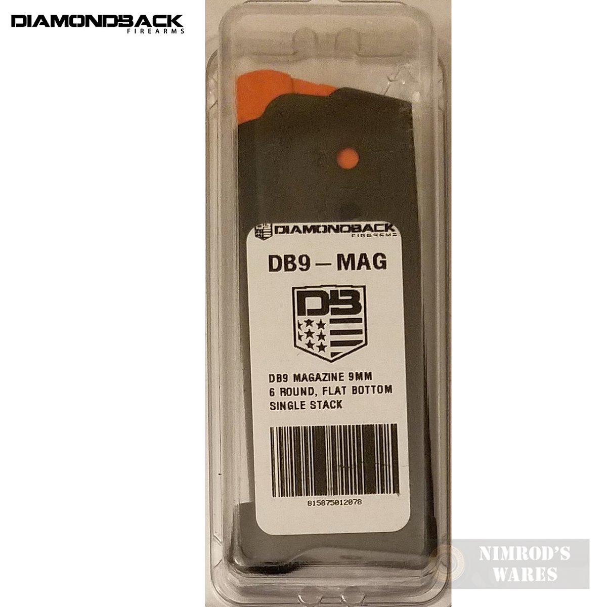 Diamondback DB9 9mm 6 Round MAGAZINE Flat Bottom Plate DB9-MAG-img-0