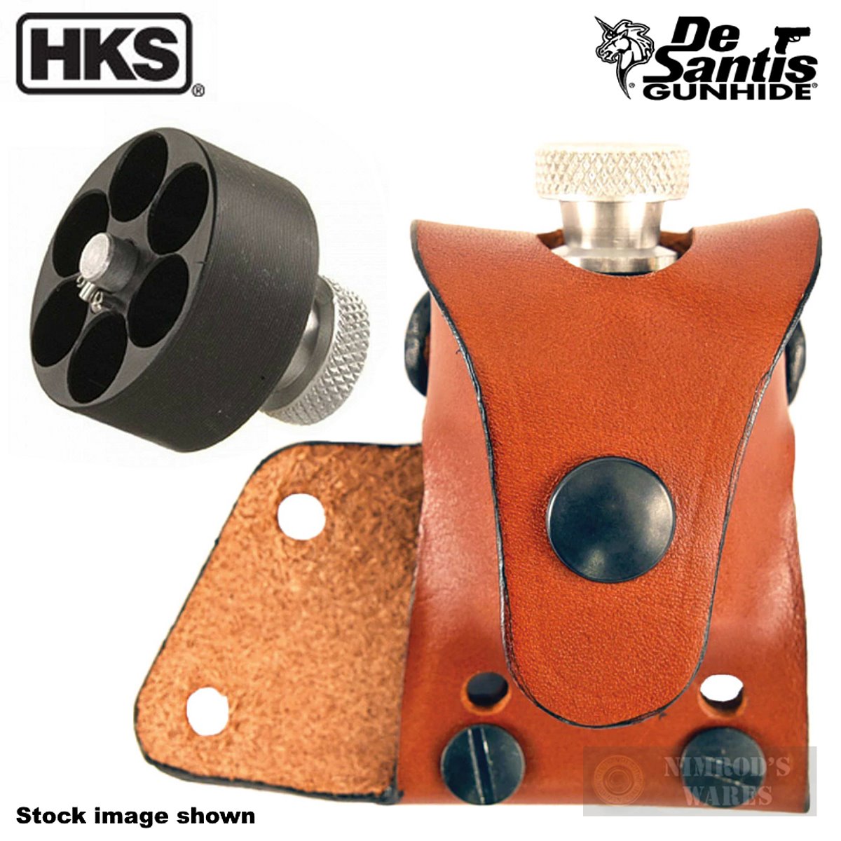 HKS Speedloader .38/.357 S&W Dan Wesson Charter Taurus with DeSantis POUCH-img-0