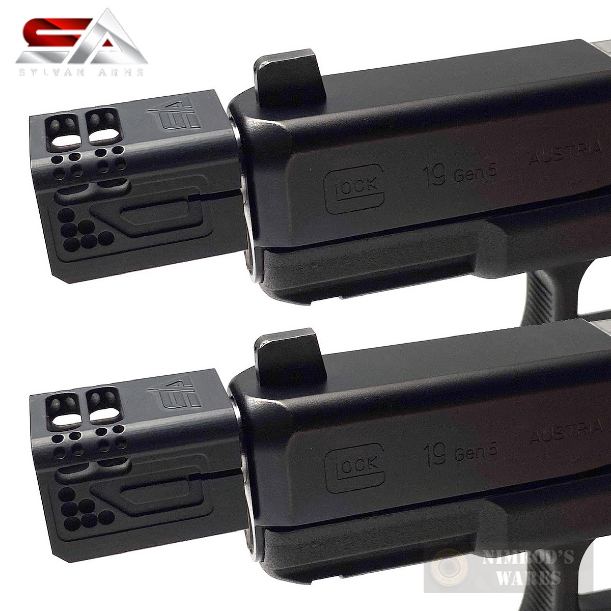 TWO Sylvan GLOCK 9mm COMPENSATORS 1/2x28 Reduce Recoil + Flip SAGC9-img-0