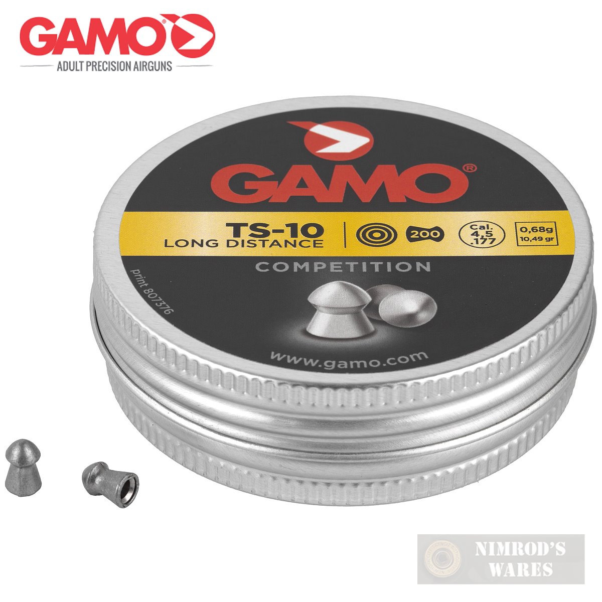 Gamo TS-10 LONG DISTANCE COMPETITION .177 Pellets Domed 6321748BT54-img-0