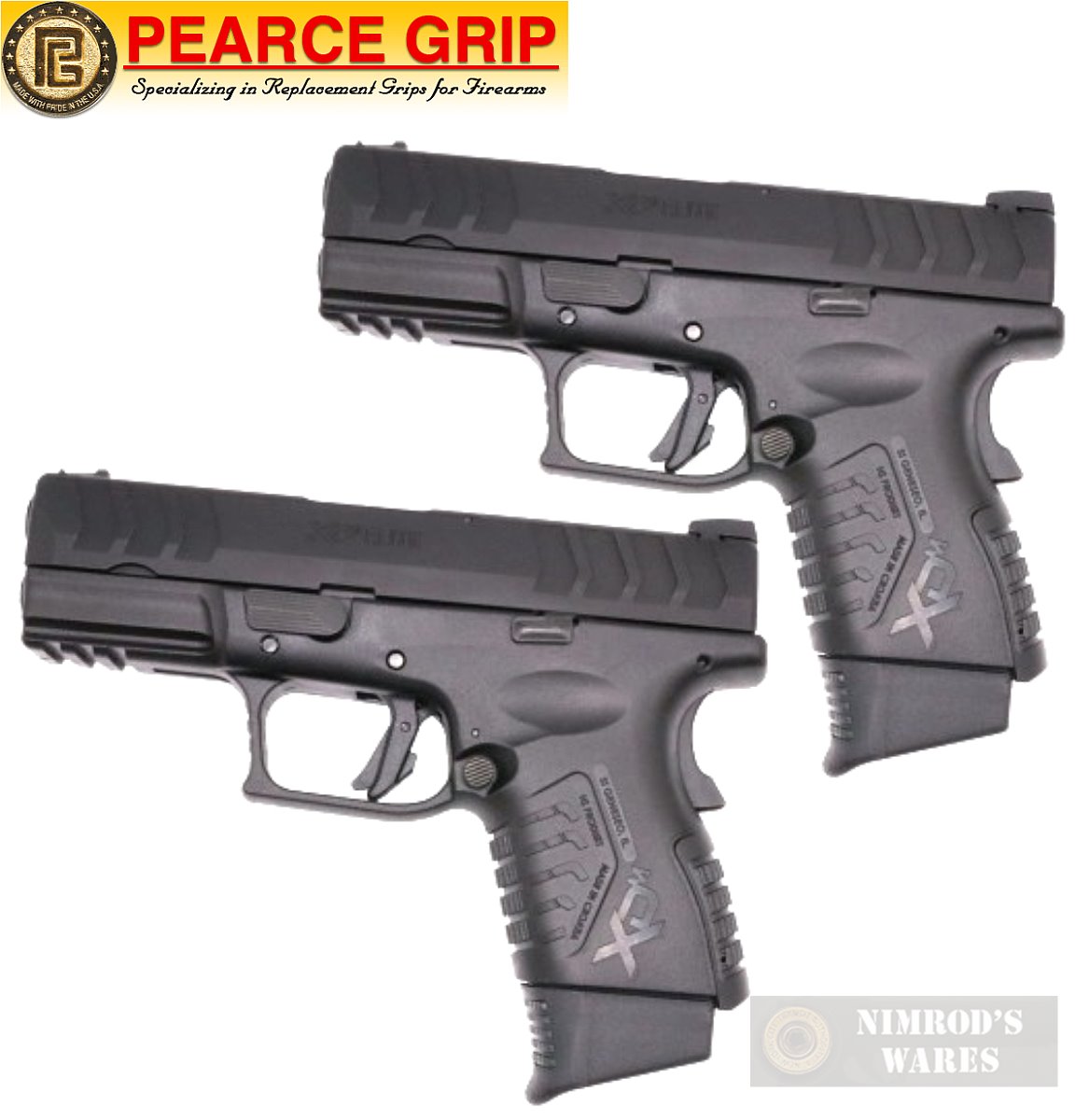 Pearce SPRINGFIELD 10mm 45ACP XDM Elite COMPACT OSP +2 Grip Ext 2-PACK-img-0