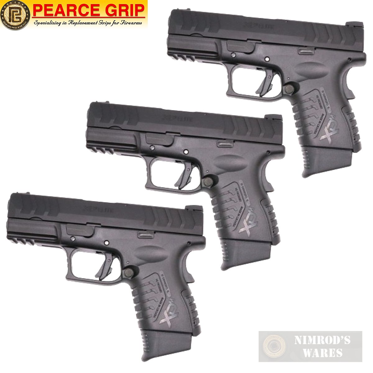 Pearce SPRINGFIELD 10mm 45ACP XDM Elite COMPACT OSP +2 Grip Ext 3-PACK-img-0