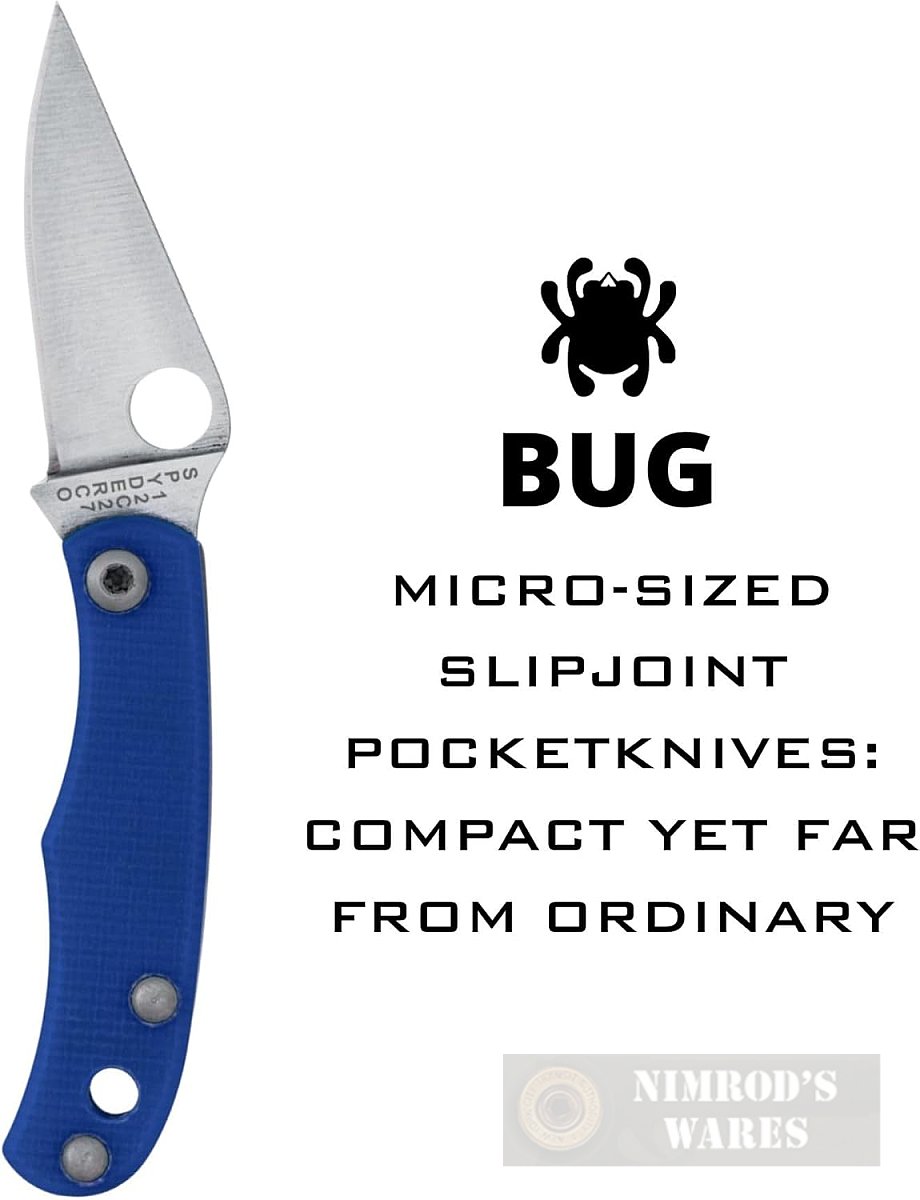 Spyderco BUG 1.27" MICRO KNIFE Blue G-10 C133GBLP-img-1