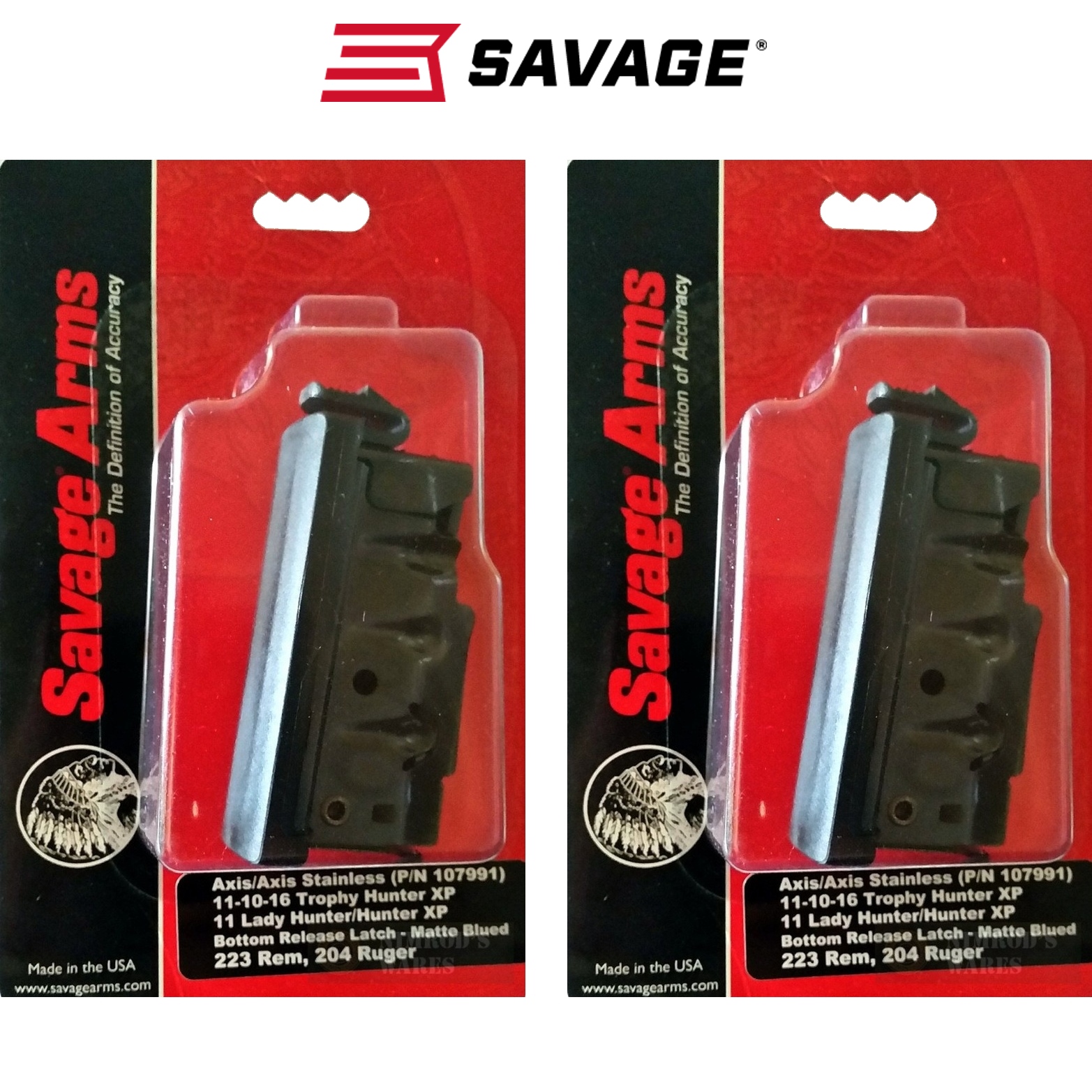 TWO SAVAGE 55230 AXIS .223 .204 Ruger 4 Round Steel Magazines Factory NEW-img-0