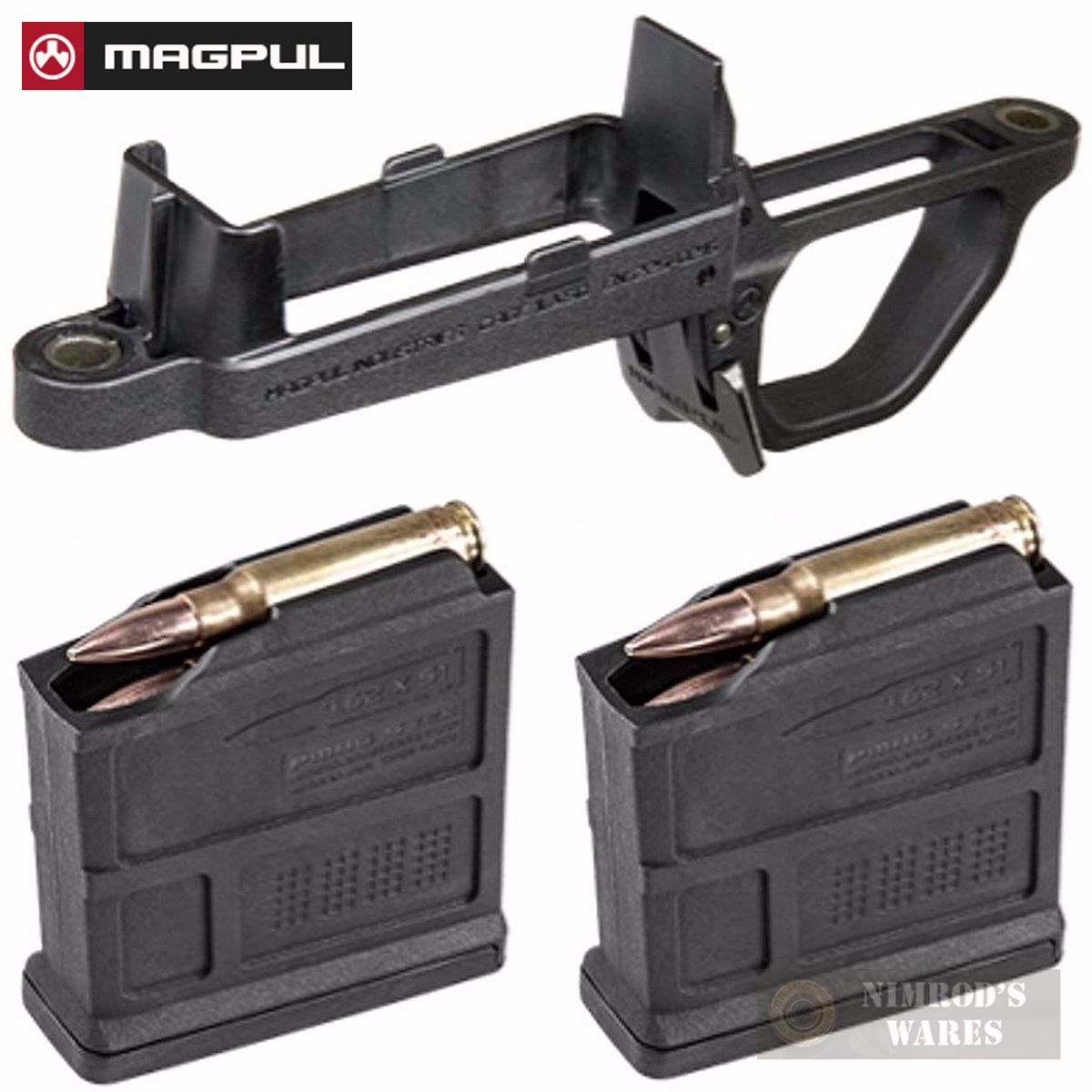 MAGPUL Hunter 700 Magazine Well + Two 5 Round Mags MAG497-BLK MAG549-BLK-img-0