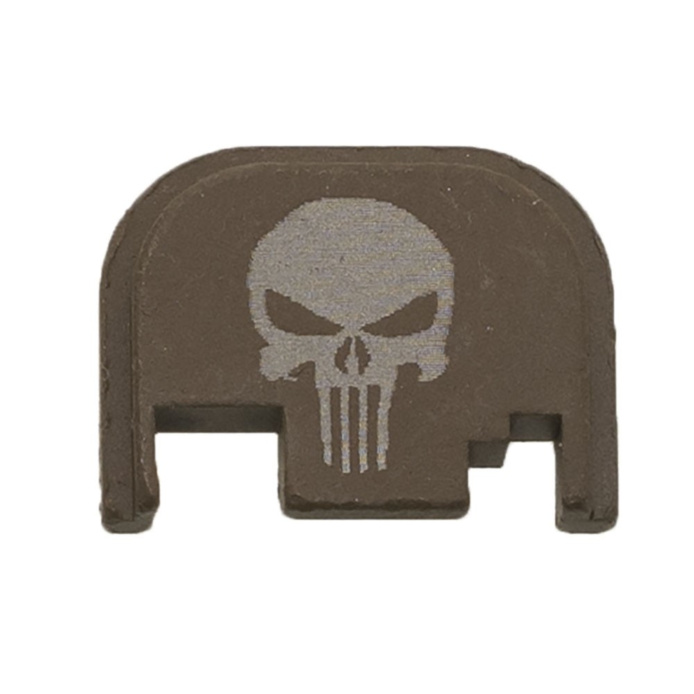Glock Rear Slide Plate-Cerakote FDE-Punisher Skull-img-0