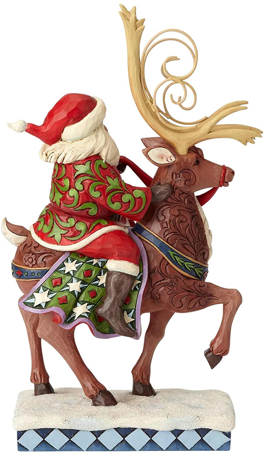 jim shore santa with rotating sleigh and reindeer