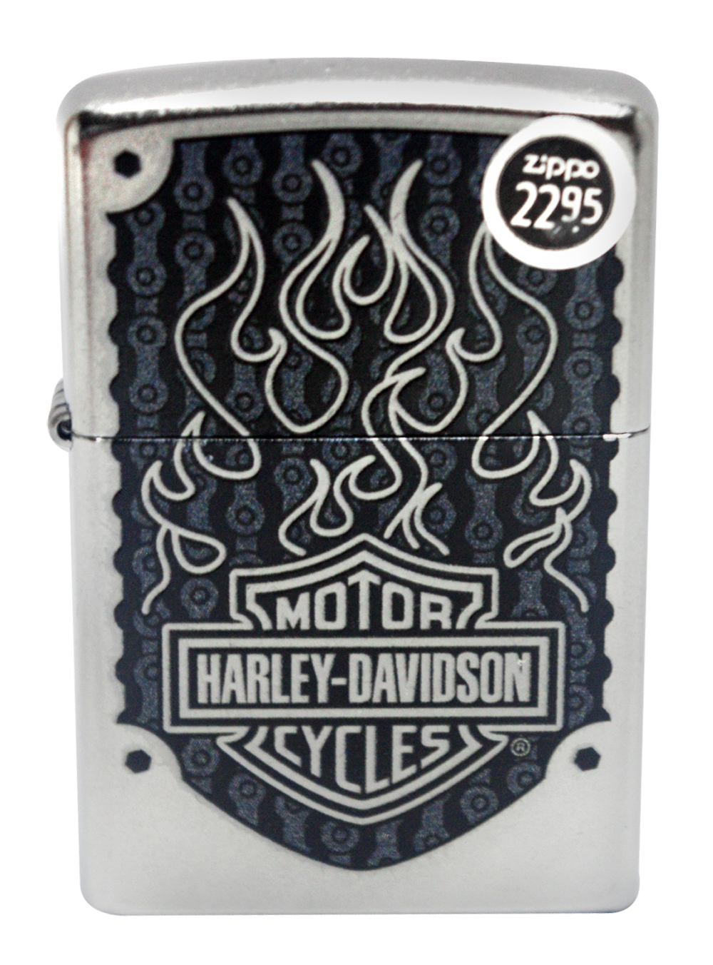  Zippo  29157 Harley  Davidson  Black Flames Street Chrome 