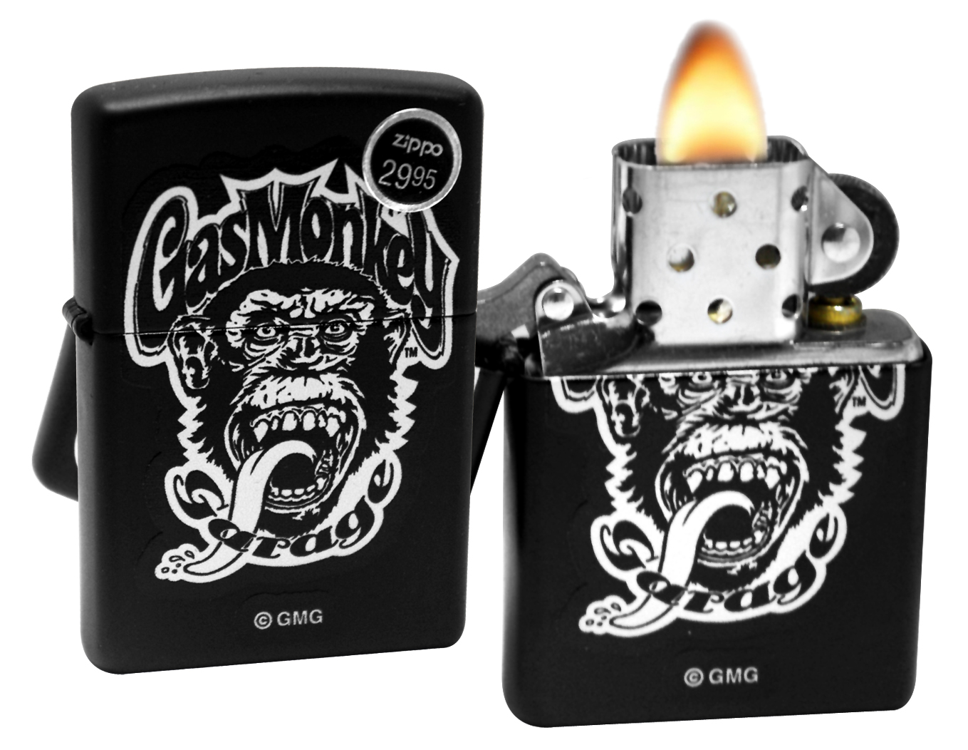 Zippo 29055 Gas Monkey Garage Black Matte Finish Windproof Pocket Lighter New eBay