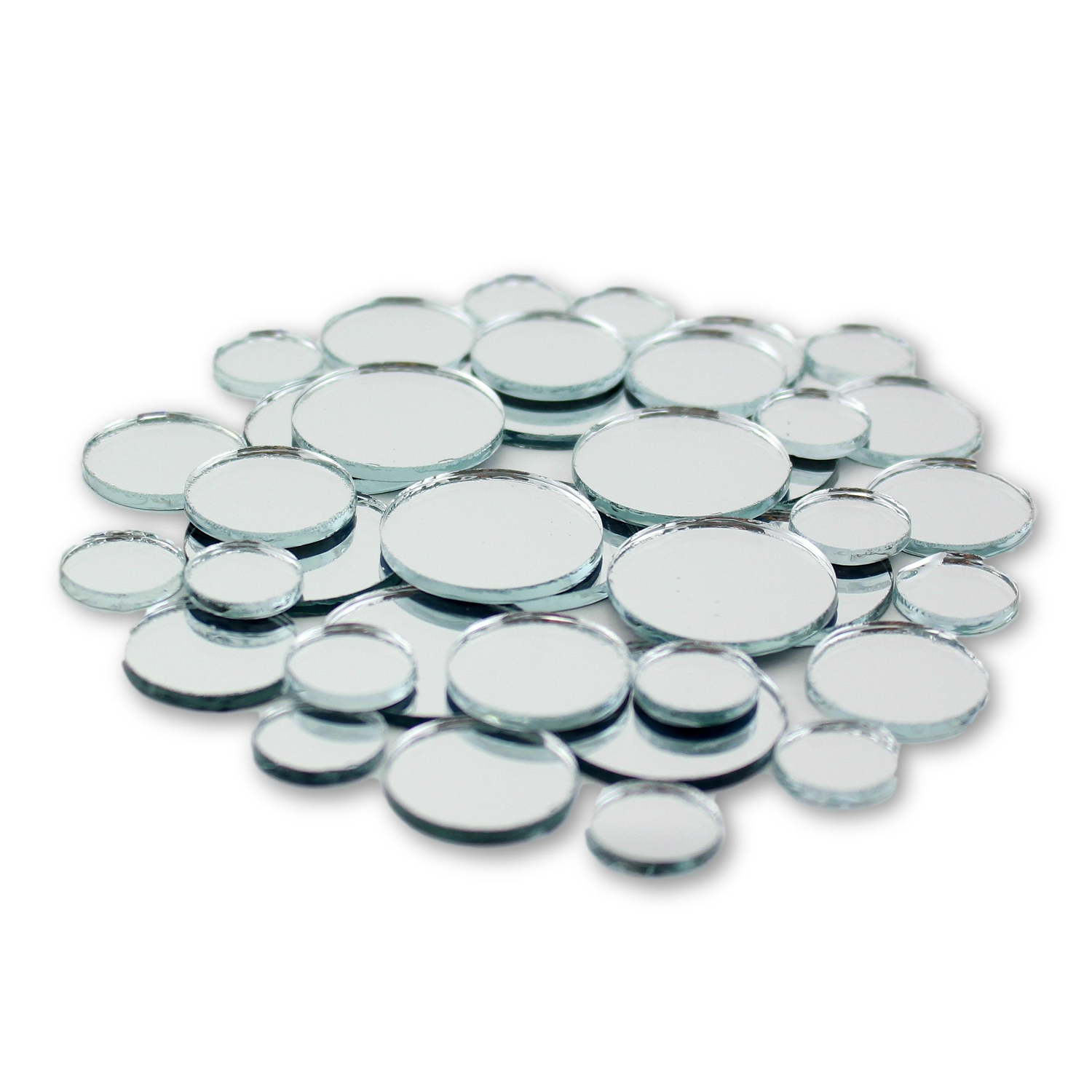 Small Mini Round Craft Mirrors Tile Bulk Assortment 1 2