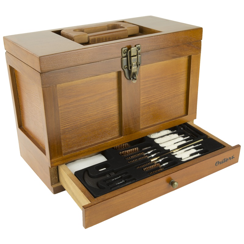 Outers Wooden Chest 25 Piece Universal Gun Cleaning Kit 70084