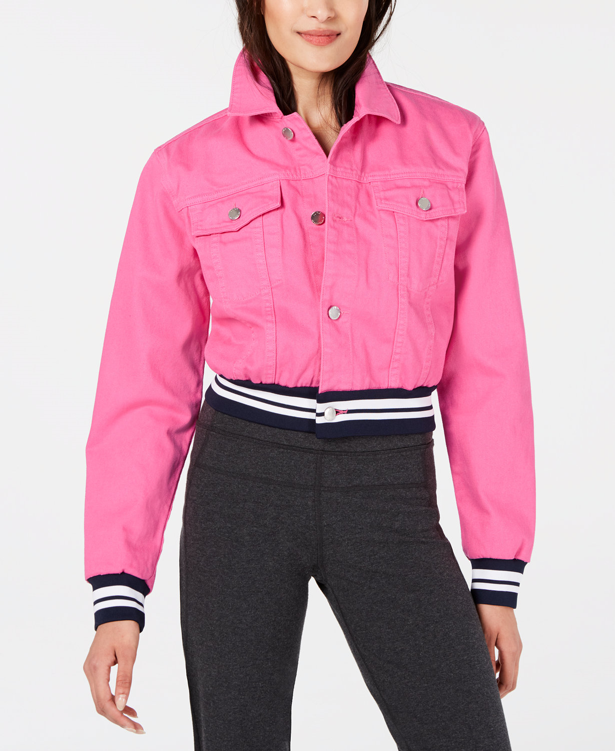 Juicy Couture Juniors Denim Varsity Jacket (Cotton Candy, X-Large) | eBay