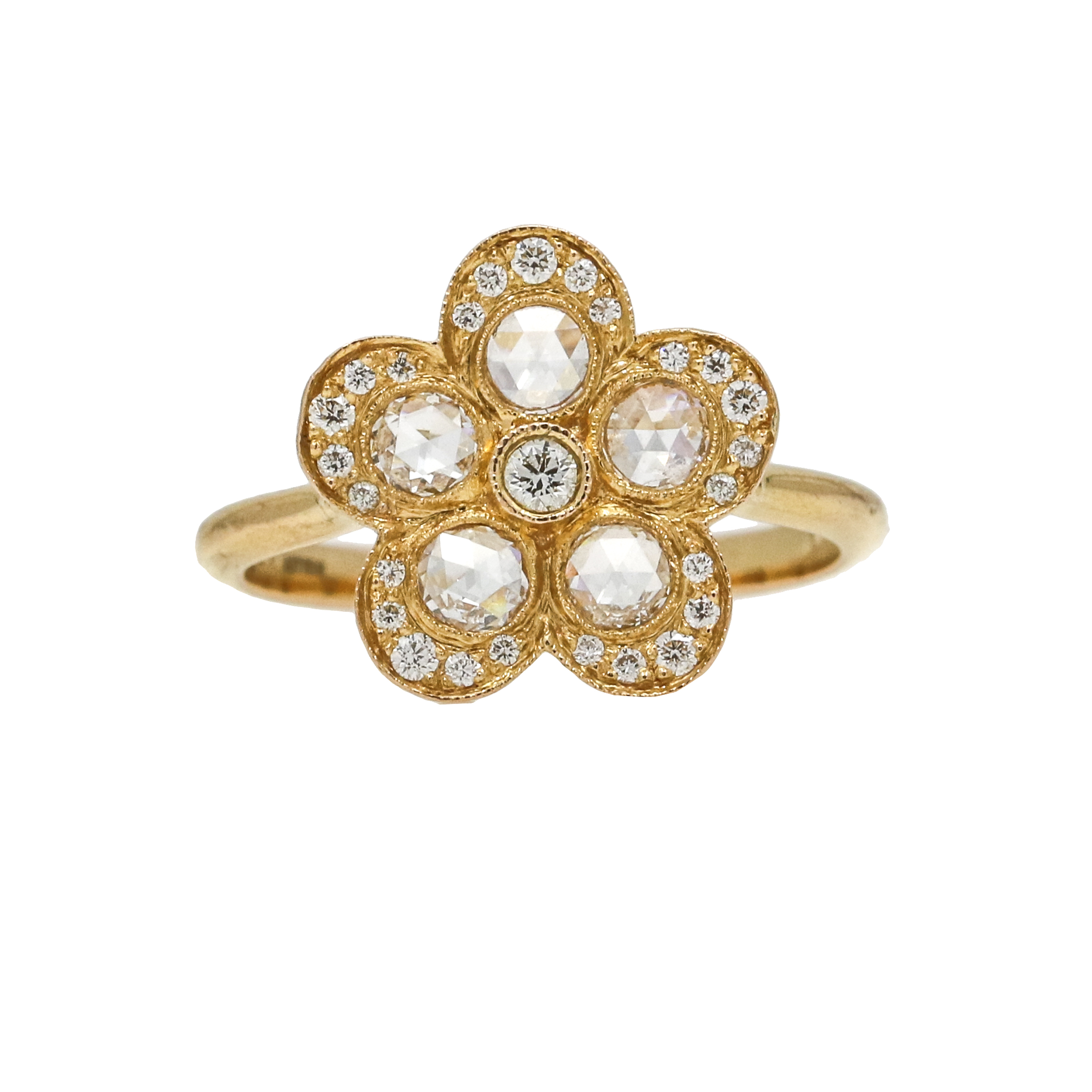 Tiffany & Co. Diamond Enchant Garden Flower Ring in 18k Rose Gold | eBay