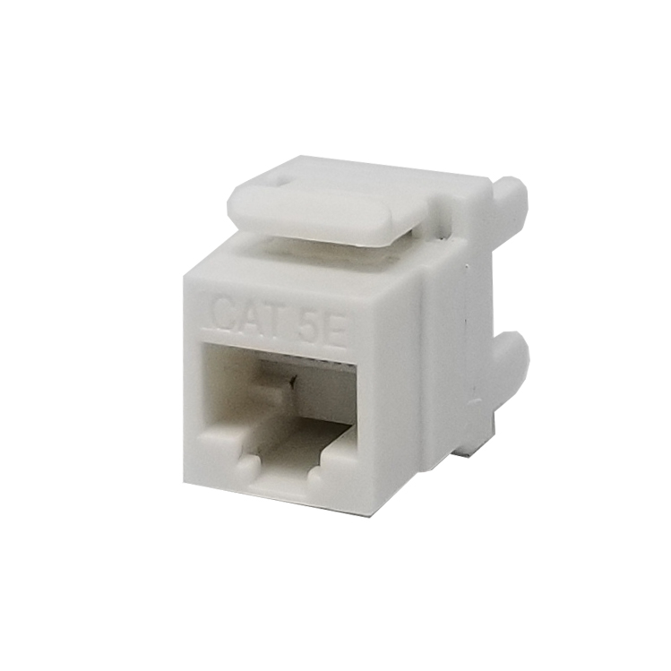 50 pack Keystone Jack Cat5e White Network Ethernet 110 Punchdown 8P8C 180 Degree