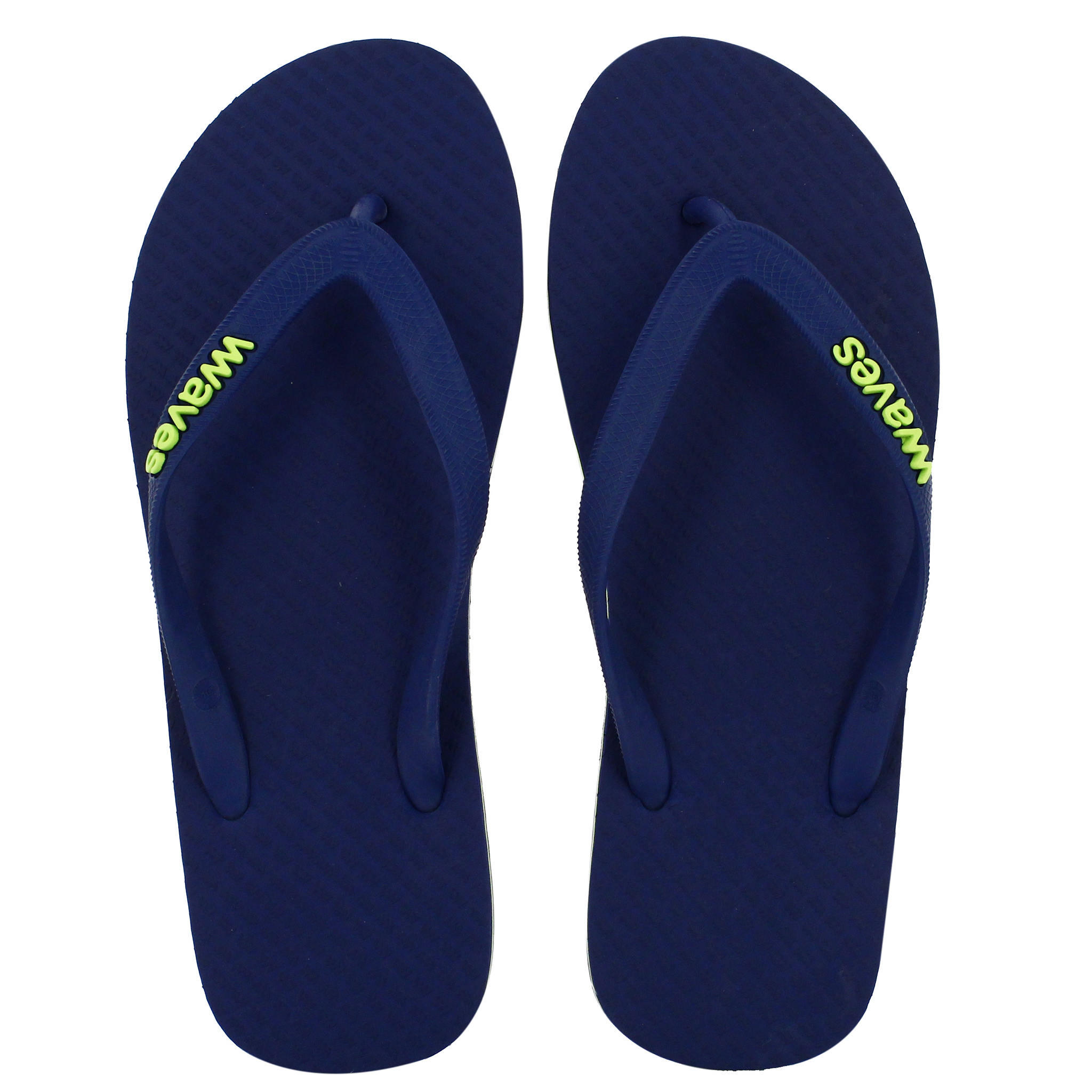 Waves Navy Blue with Lime Green Stripe Tapered Flip Flops, Men's | eBay