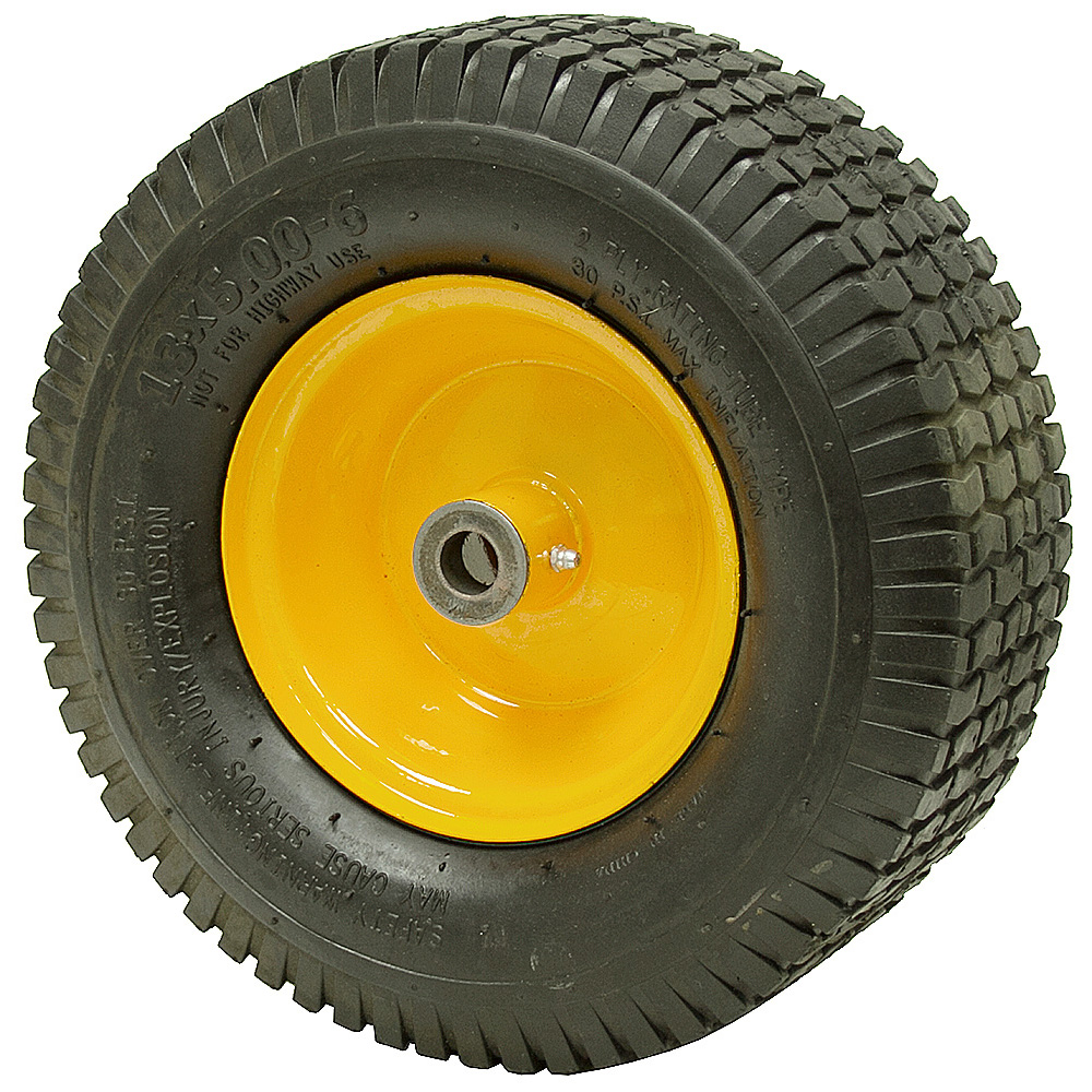 13x5.00-6 TURF TREAD TUBE TYPE ORANGE WHEEL WITH TIRE W/ BUSHING 1-4143 ...