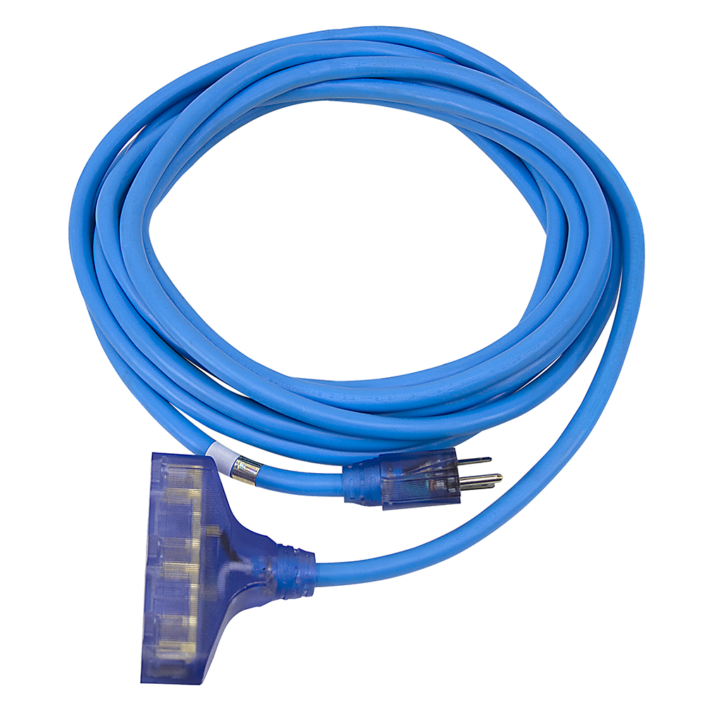 40 ft Extension Cord 3 Plug Lighted 12//3 Gauge Indoor Outdoor Blue 11-3504