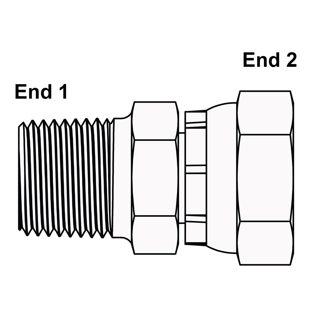 Raccordo Per Tubi Aria Adattatore Girevole 3/8 NPT Maschio X 1/2 NPT Femmina - Per Tubazioni Idrauliche E Pneumatiche, Modello 1404-06-08 1404-06-08 Giunto - Foto 4
