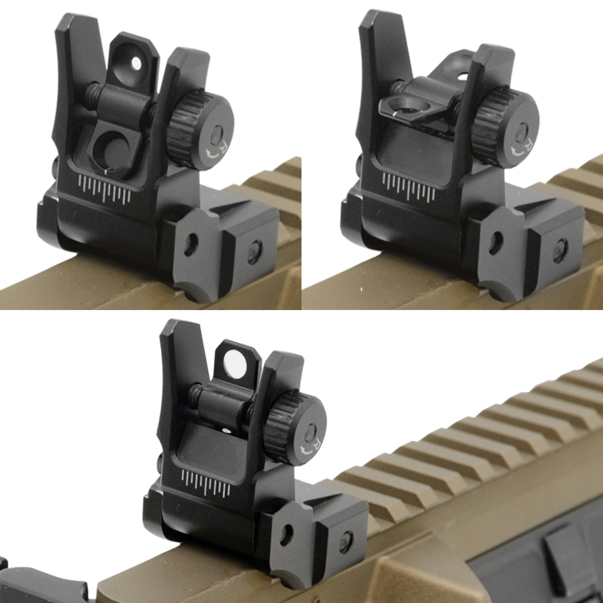 UTG Low Profile Flip-Up Rear Sight MNT-955 Dual Aperture Picatinny ...