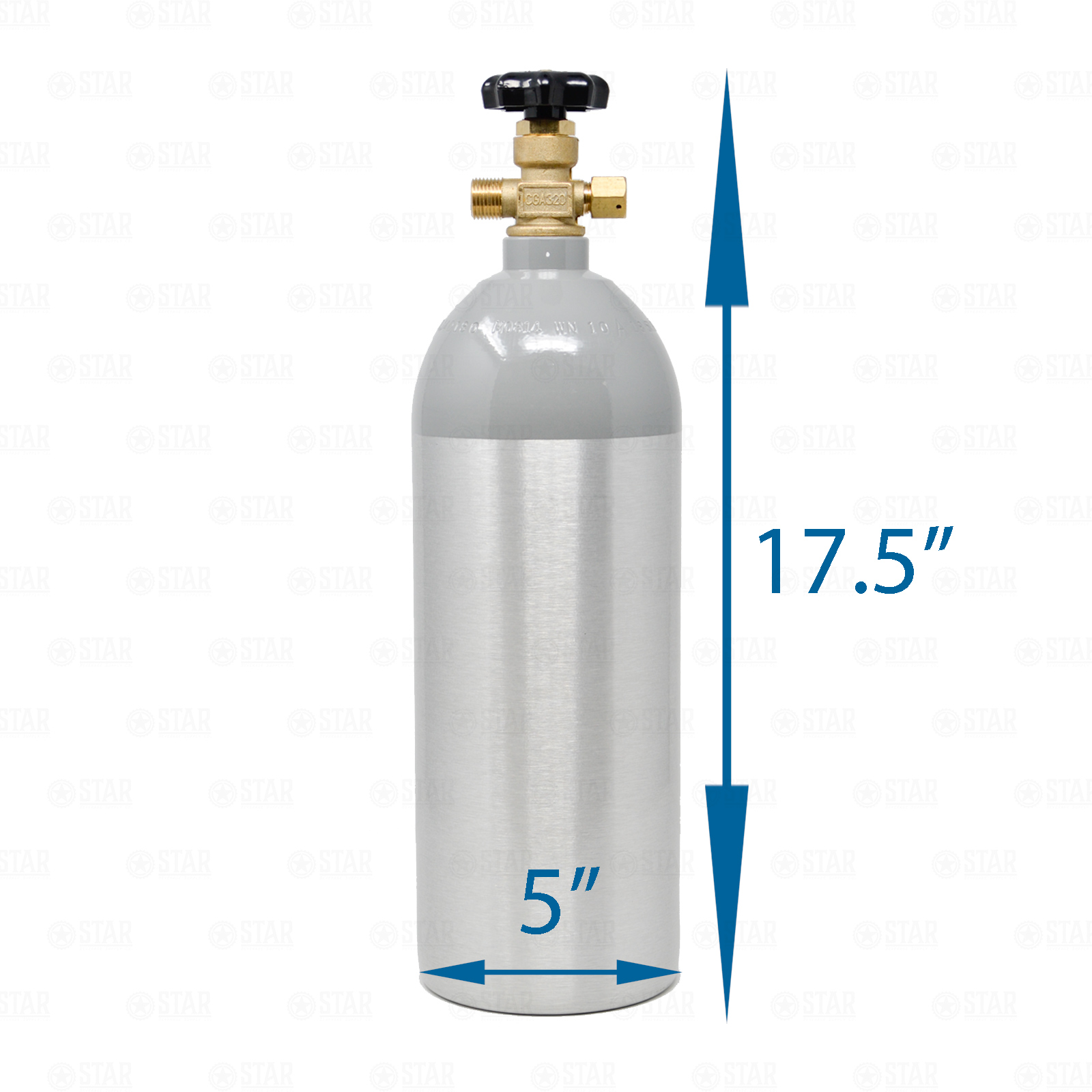 5lb CO2 Tank Aluminum Beer Gas Cylinder For Kegerator Keezer DOT CGA320 ...