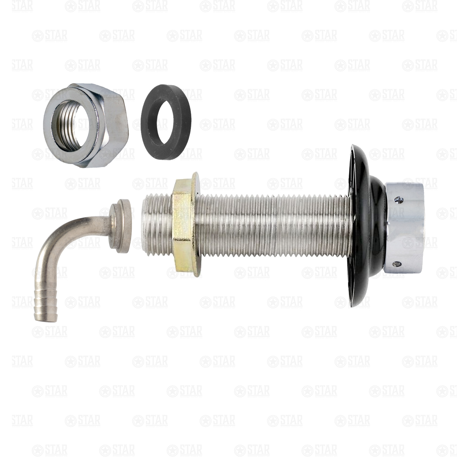 4" Standard Chrome Draft Beer Wall / Door Shank for Kegerator Keezer