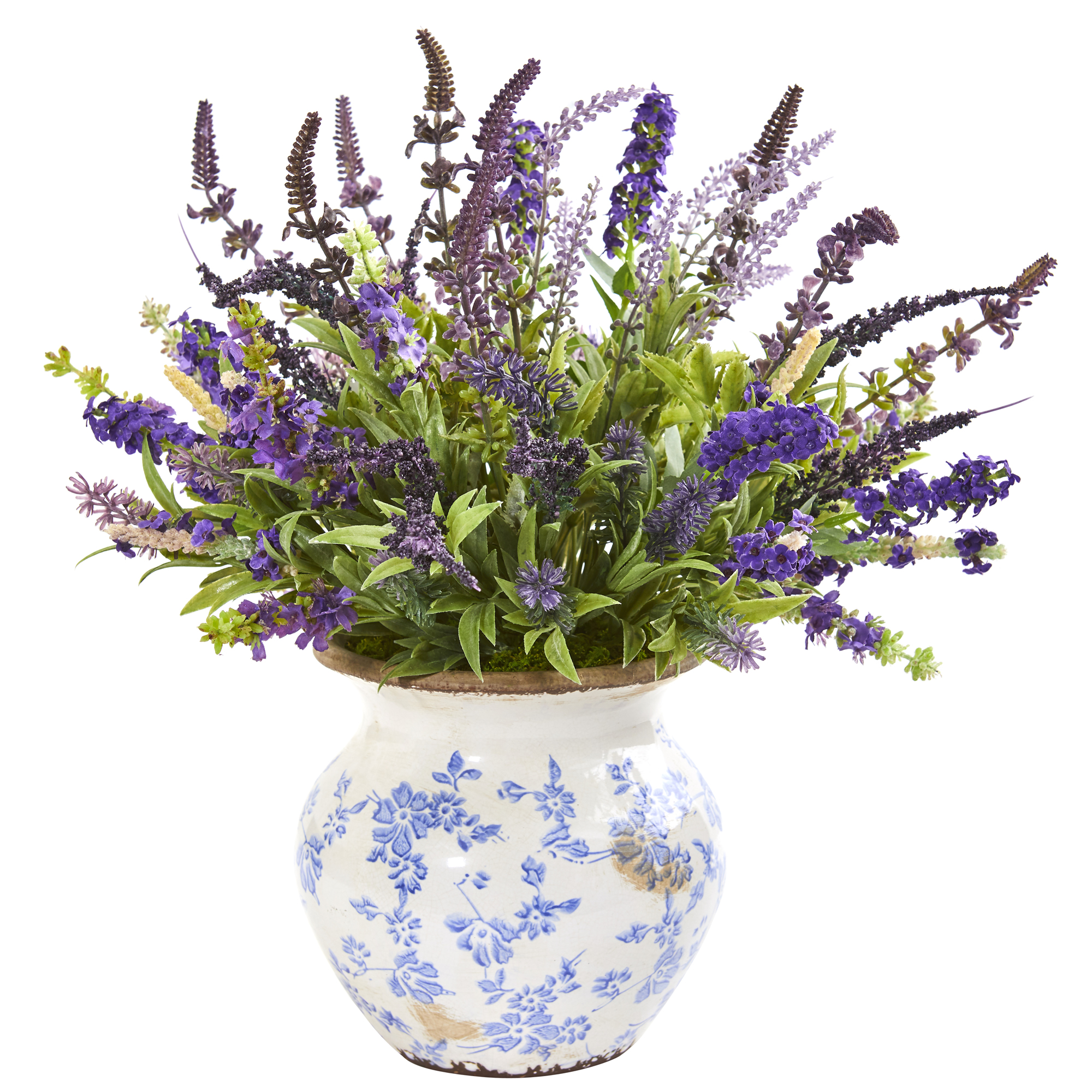 Lavender Artificial Arrangement in Floral Vase Nearly Natural Home