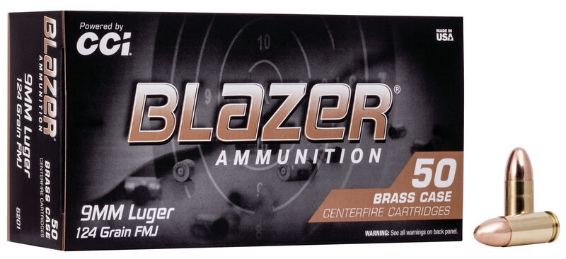 CCI Blazer Brass 9mm 124 Grain FMJ #5201 1000 Rounds-img-0