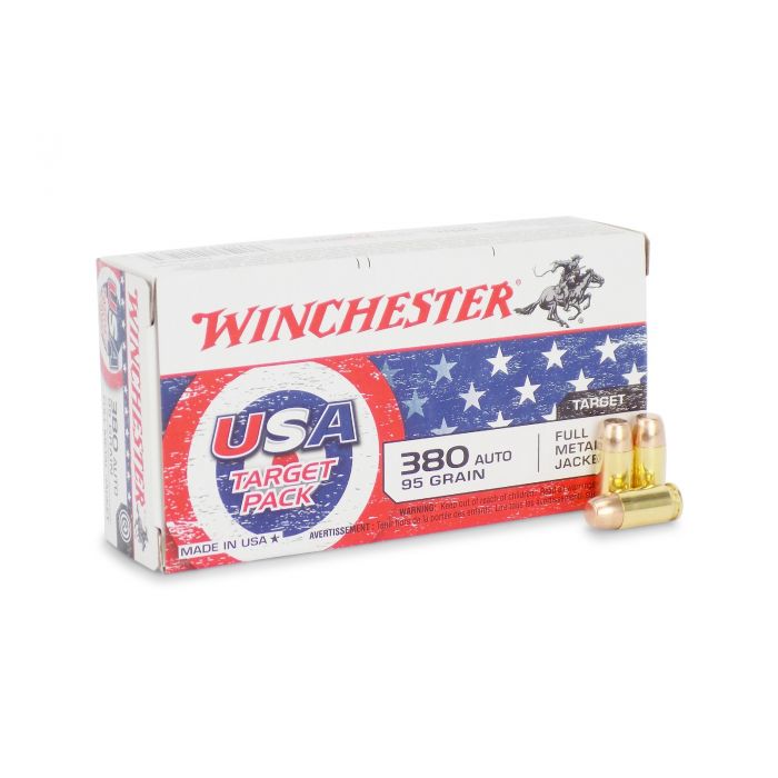 Winchester USA .380 ACP 95 Grain FMJ #USA4206 50 Rounds-img-0