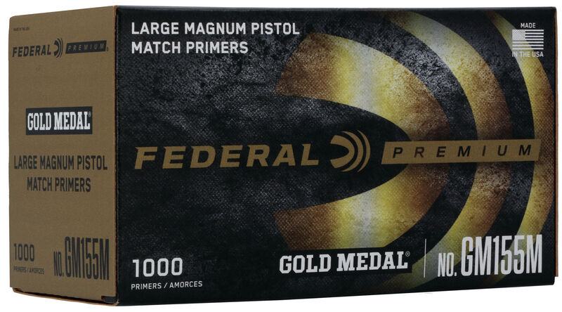 Federal #GM155M Gold Medal Match Large Pistol Primers 1,000 Primers-img-0