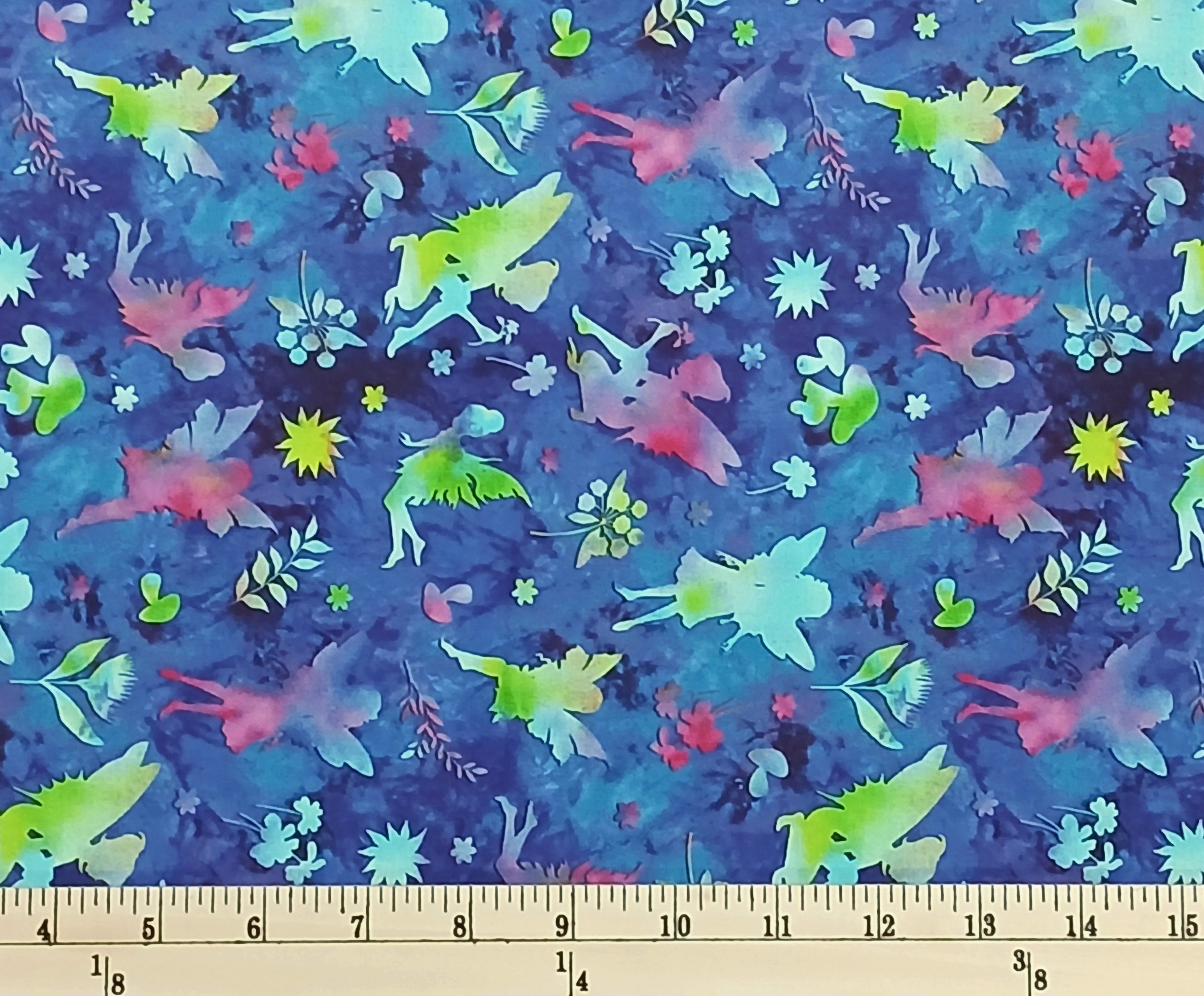 Cotton Down The Fairy Path Whimsical Cotton Fabric Print by the Yard D145.12
