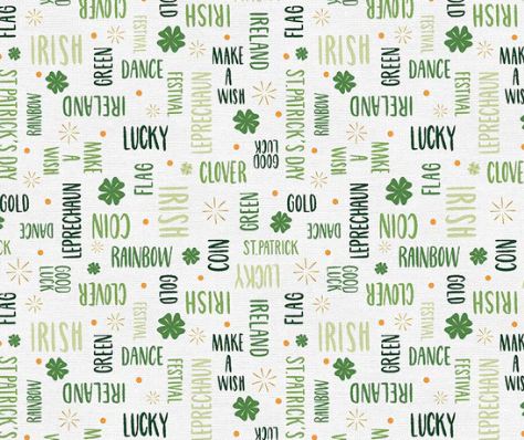 Cotton Luck of the Gnome Leprechaun Rainbow St. Patrick's Day Coin Green Lucky Paintbrush Studio Cotton Fabric Print by the Yard (12022467)