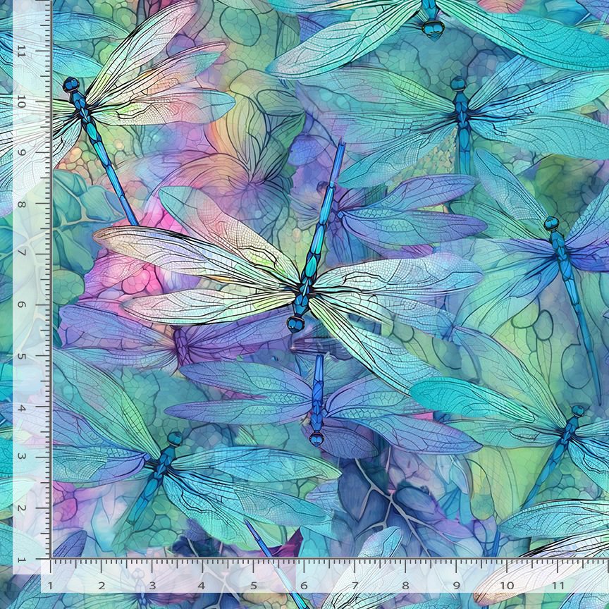 Cotton Dragonfly Illusion Packed Dragonflies Shine Digital Print Timeless Treasures Dream Cotton Fabric Print by the Yard (NATURE-CD3205-DREAM)