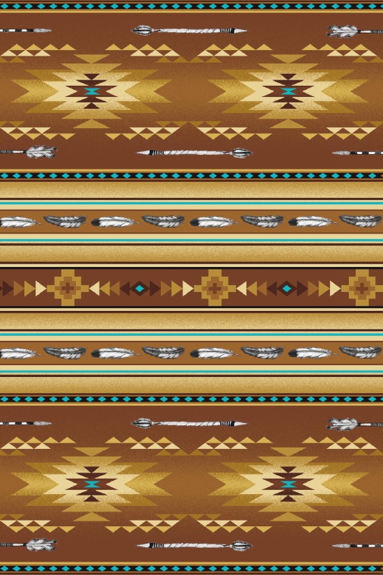 Cotton Native Spirit Aztec Native American Southwest Stripes Feathers Arrows Timeless Treasures Gold Cotton Fabric Print by the Yard (530GOLD)