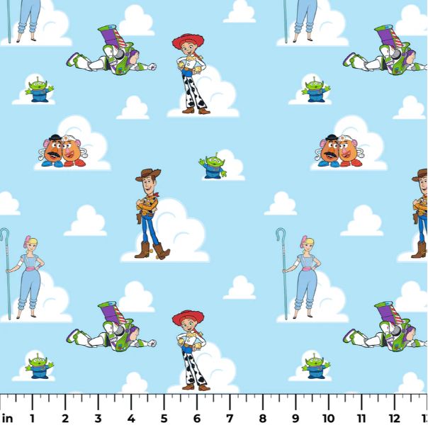Cotton Toy Story Friends Sketch Pixar Infinity and Beyond Officially Licensed by Springs Creative Blue Cotton Fabric Print by the Yard (77696-A62078)