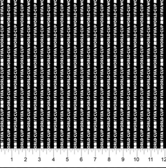 Cotton FIFA World Cup 2026 Black Stripe Blender Soccer Games Sports Officially Licensed by Northcott Cotton Fabric Print by the Yard (FIFA106-99)