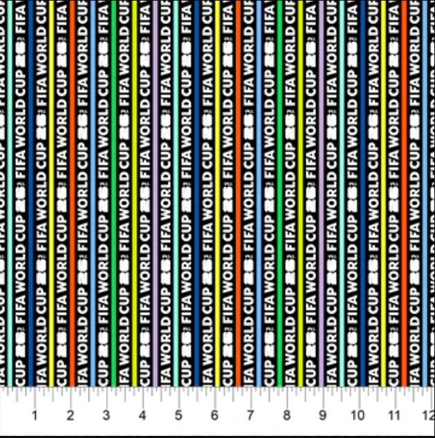 Cotton FIFA World Cup 2026 Multicolored Stripe Soccer Sports Games Officially Licensed by Northcott Cotton Fabric Print by the Yard (FIFA105-99)