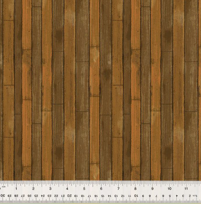 Cotton Outdoor Adventure Wood Planks Floor Siding Windham Fabrics Brown Cotton Fabric Print by the Yard (54499-4)