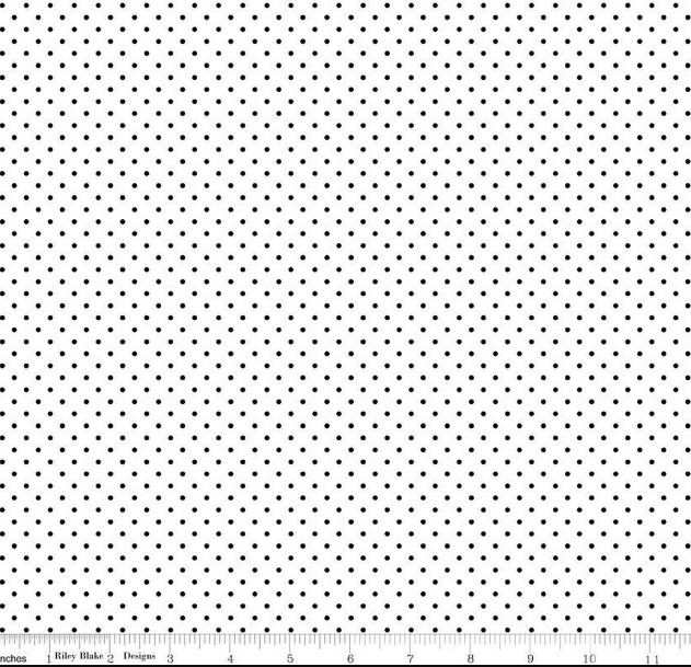 Cotton Swiss Dots Circles Patterns Designs Black on White Riley Blake Black Cotton Fabric Print by the Yard (C660-110-BLACK)