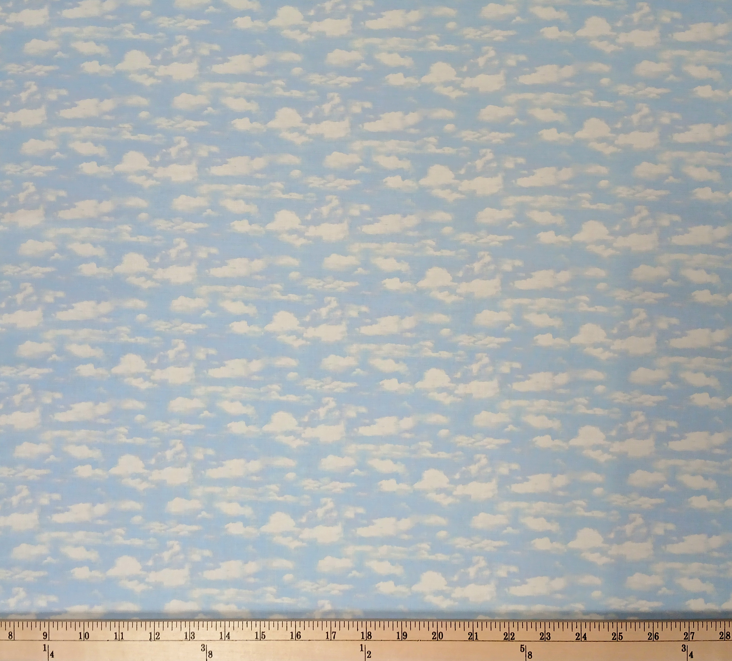 Cotton Landscape Medley Clouds Sky All Over on Blue Elizabeth Studios Cotton Fabric Print by the Yard (505MISTYBLUE)