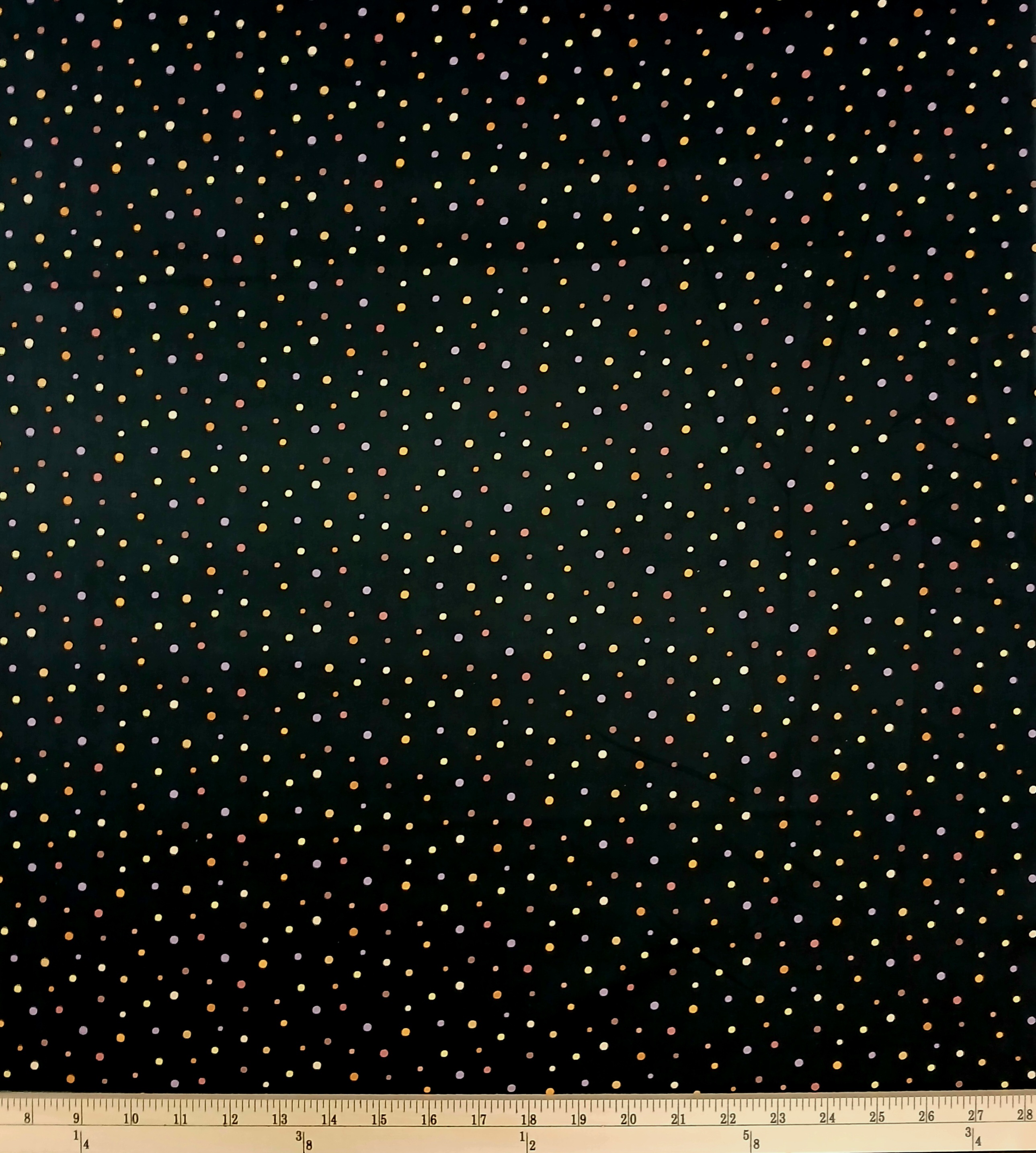 Cotton Whose Nose & Toes Polka Dots Circles Patterns Colorful Elizabeth Studios Cotton Fabric Print by the Yard (626BLACK)