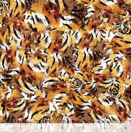 Cotton Eye of the Tiger Animal Skin Pattern Tiger Stripes Quilting Treasures Cotton Fabric Print by the Yard (2600-30477-O)
