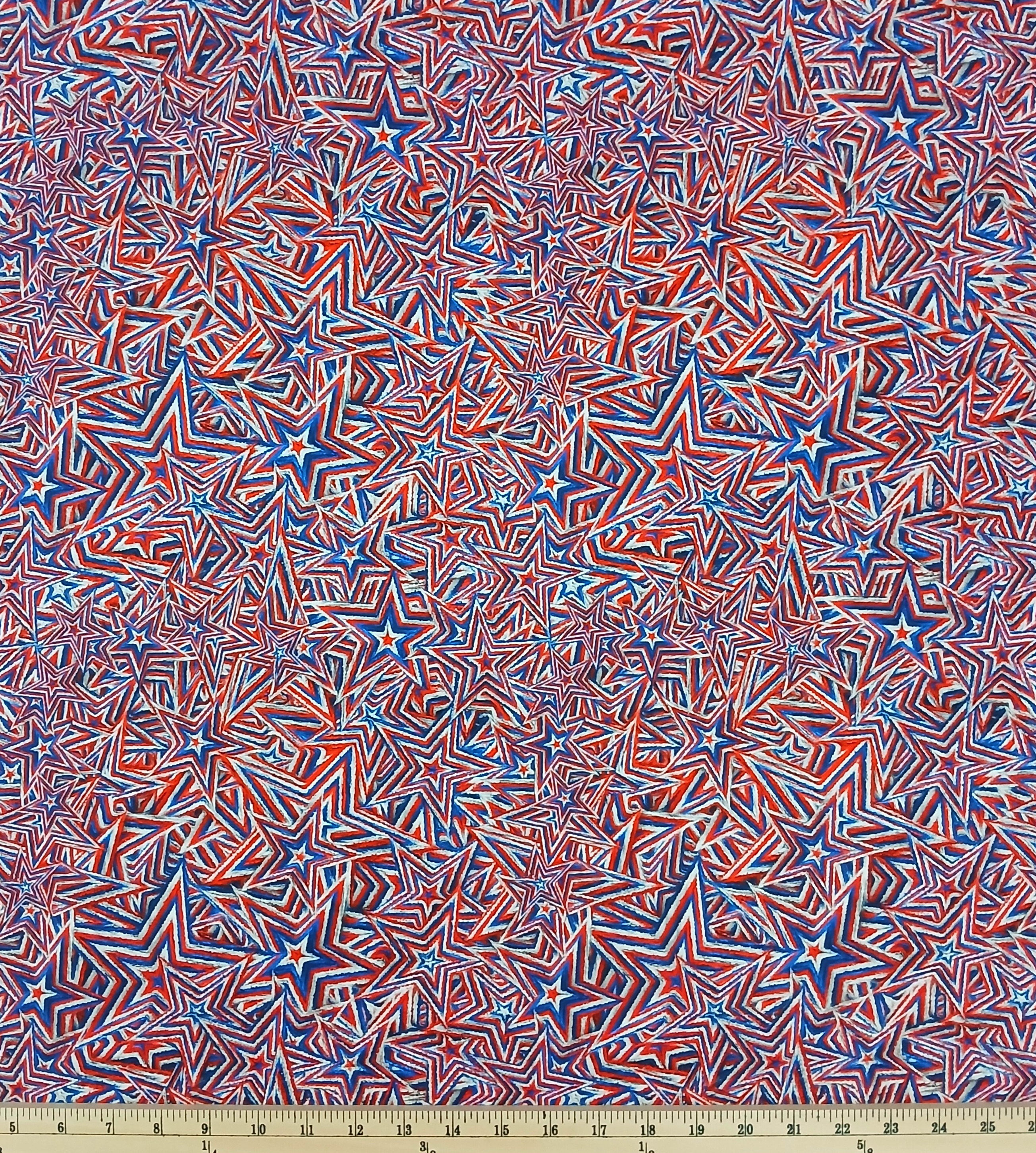 Cotton First Responders Patriotic USA Stars America Hoffman California Fabrics Red White Blue Cotton Fabric Print by the Yard (25154-209)