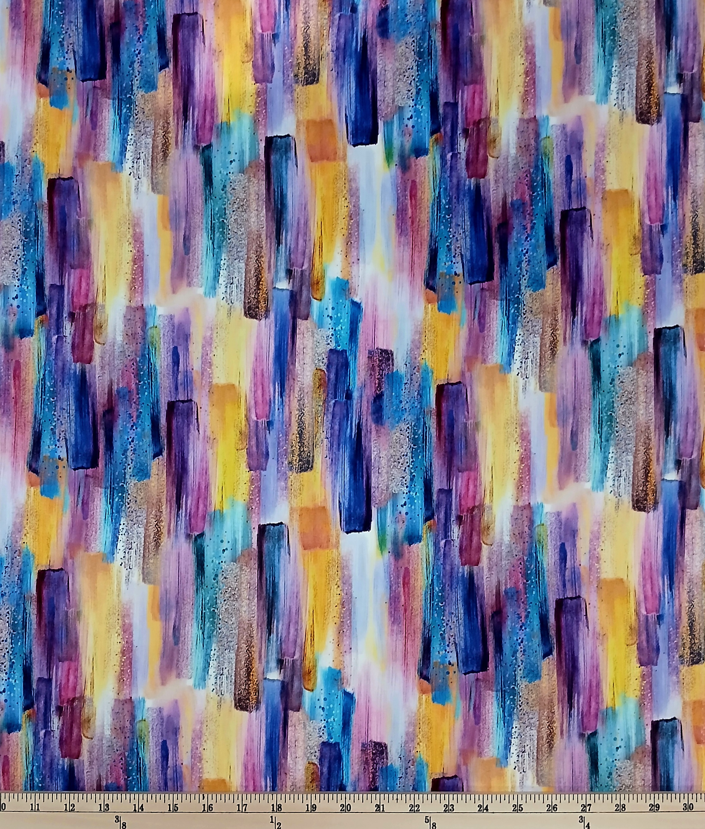 Cotton Luminous Love Painted Look Brushed Patterned Colorful Hoffman California Fabrics Multicolor Cotton Fabric Print by the Yard (25112-437)