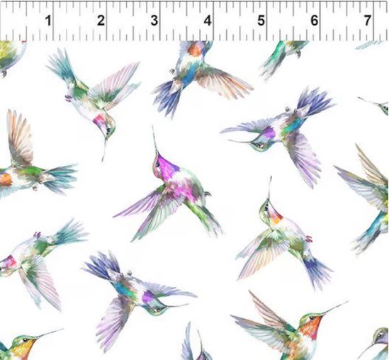 Cotton Daydreams by Jason Yenter Hummingbirds Wings Spring In The Beginning Fabrics Multicolor Cotton Fabric Print by the Yard (5DD-1)