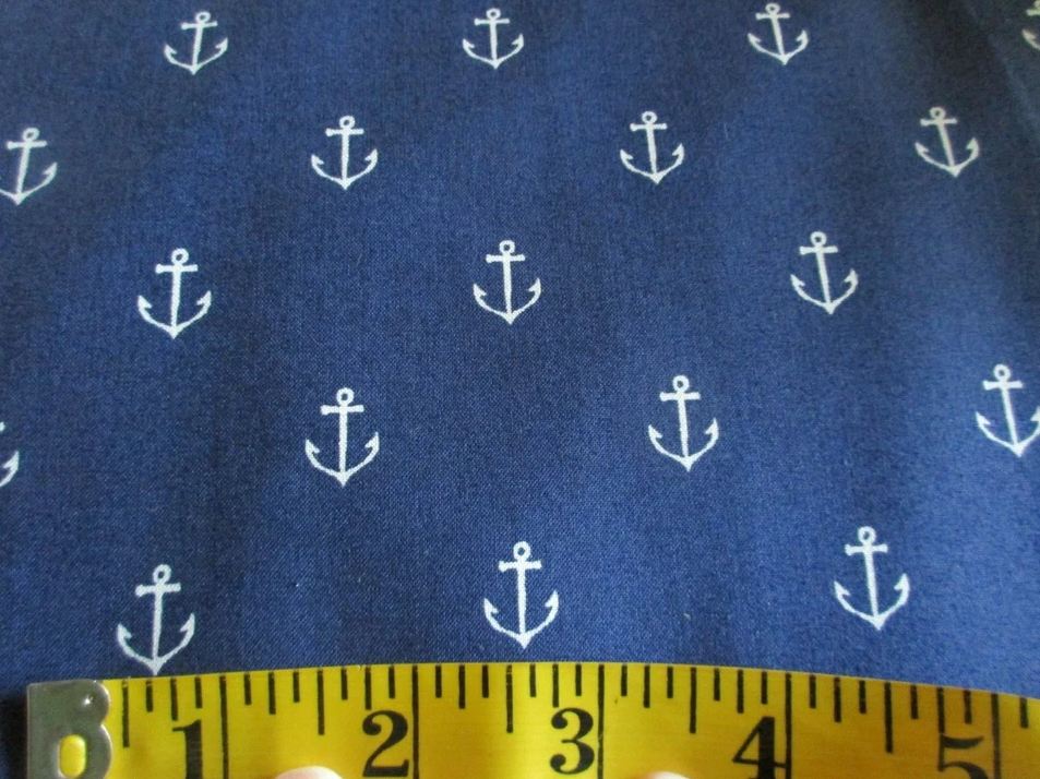Cotton Anchors Away Nautical Sailing Ocean Anchor Boat Water Michael Miller Fabrics Cotton Fabric Print by the Yard (DC5627-NAVY-D)